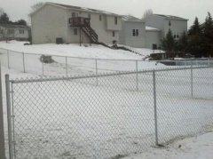 Chain link fence in extreme weather conditions