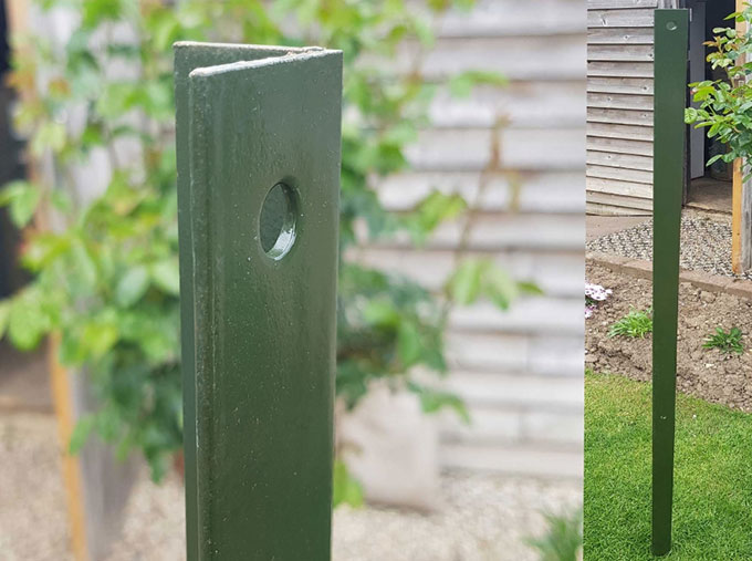 Angle iron post for chain link